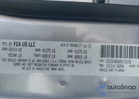 2016 Dodge Charger Se from USA, damaged, VIN 2C3CDXBG6GH115152